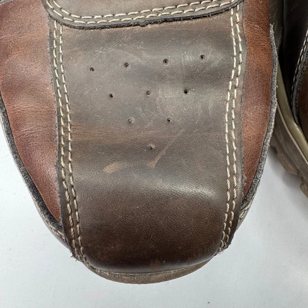 Skechers Relaxed Fit Oxford Mens 11 Brown Leather Sneaker Air Cooled Memory Foam
